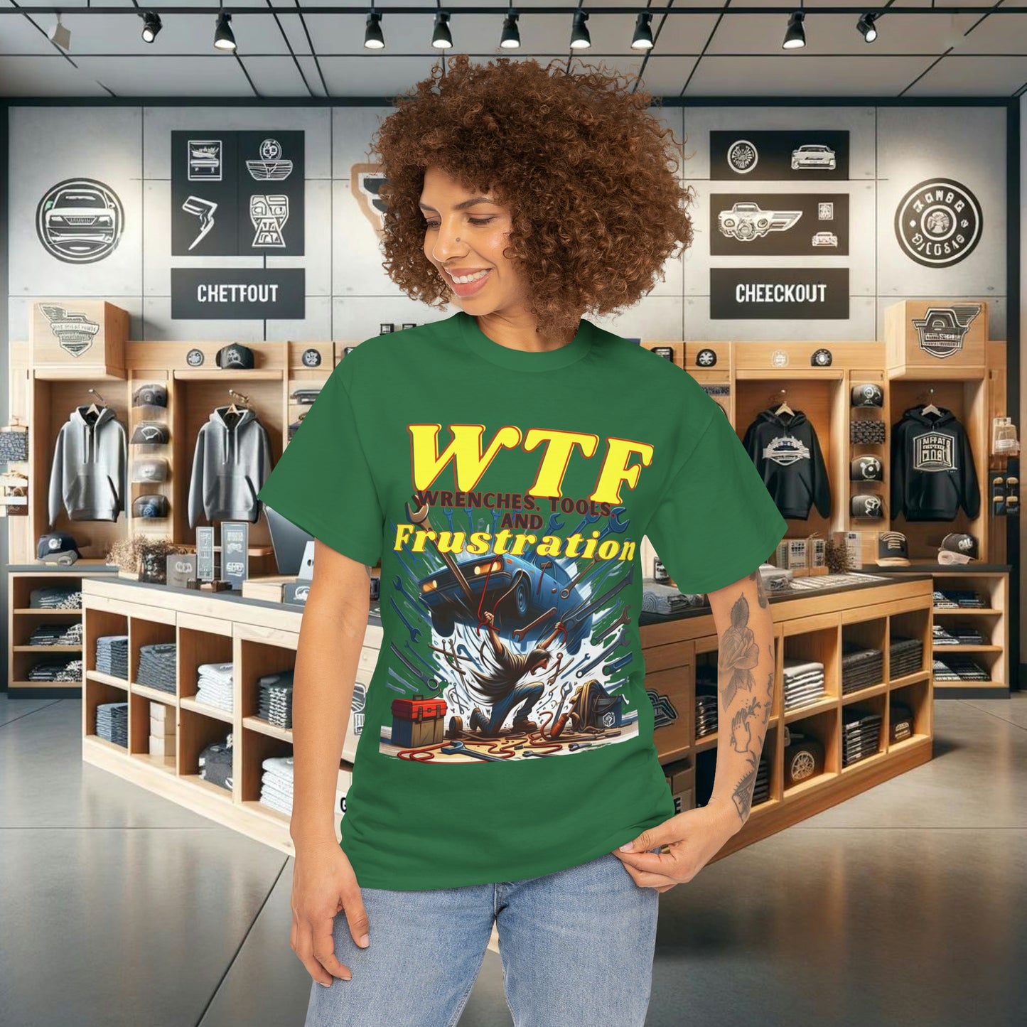WTF Wrenches, Tools, and Frustration Unisex Heavy Cotton Tee