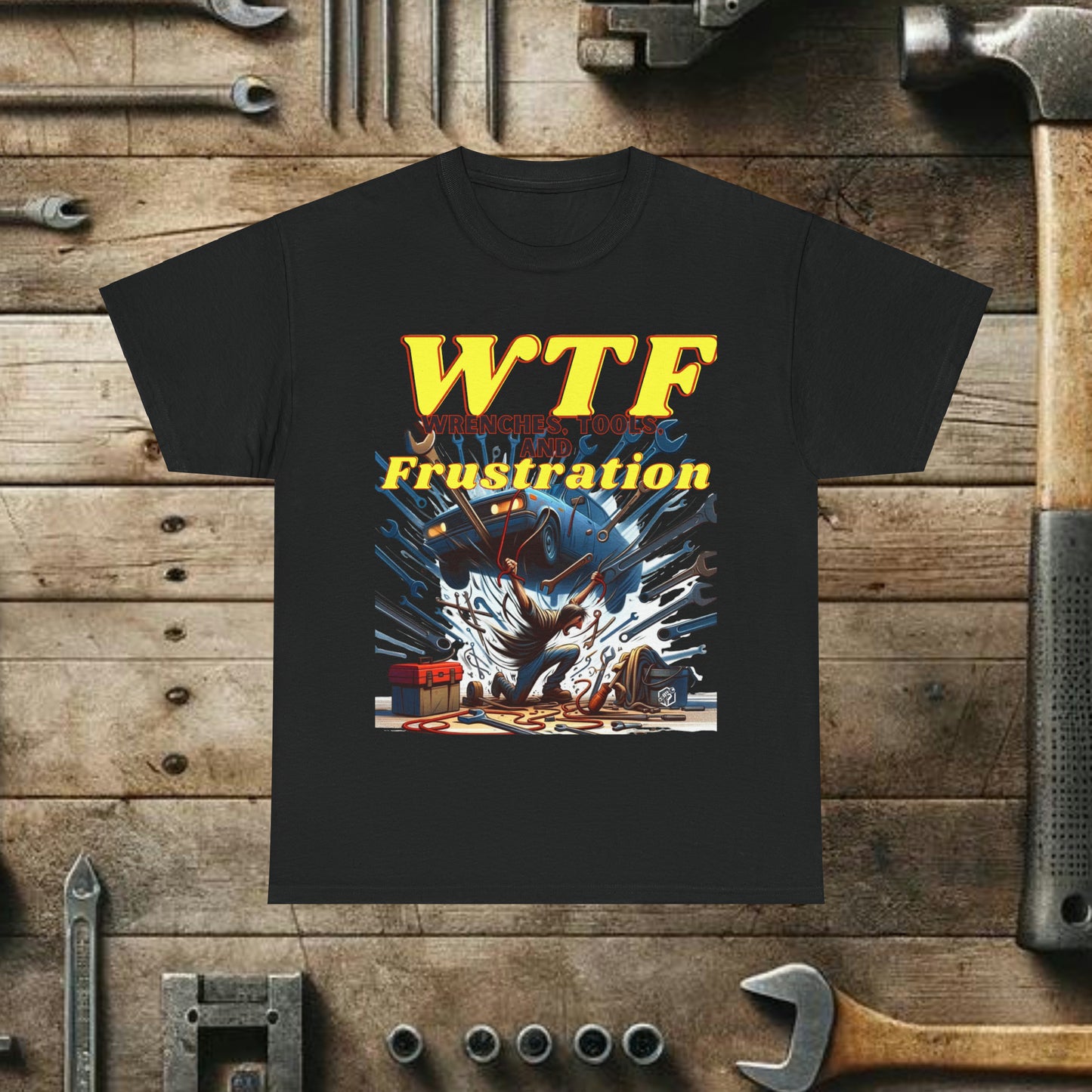 WTF Wrenches, Tools, and Frustration Unisex Heavy Cotton Tee