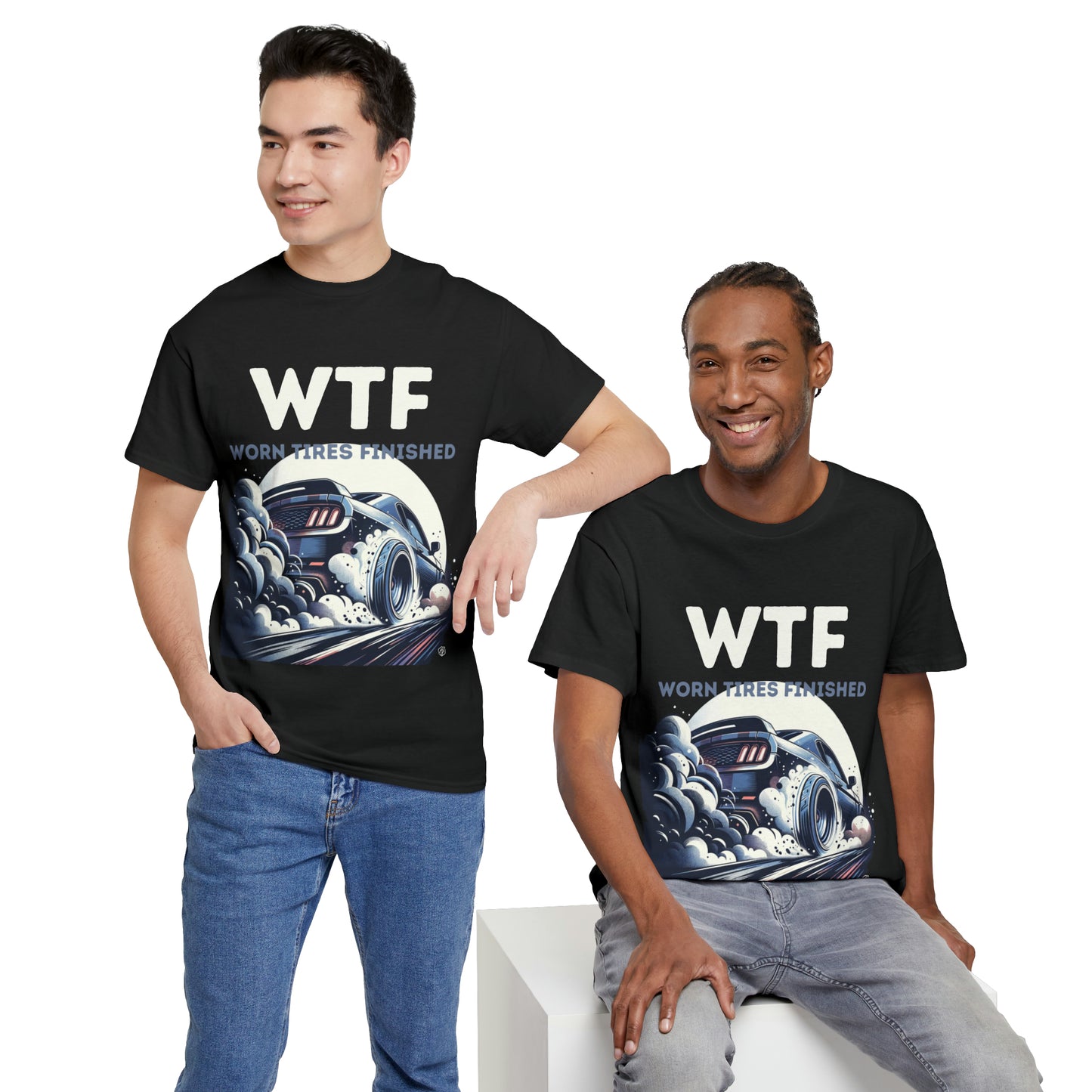 WTF - Worn Tires Finished Burnout Unisex Heavy Cotton Tee